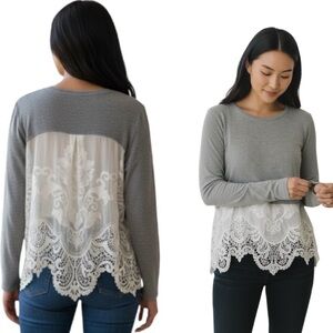 Generation Love Layered Lace Pullover Sweater